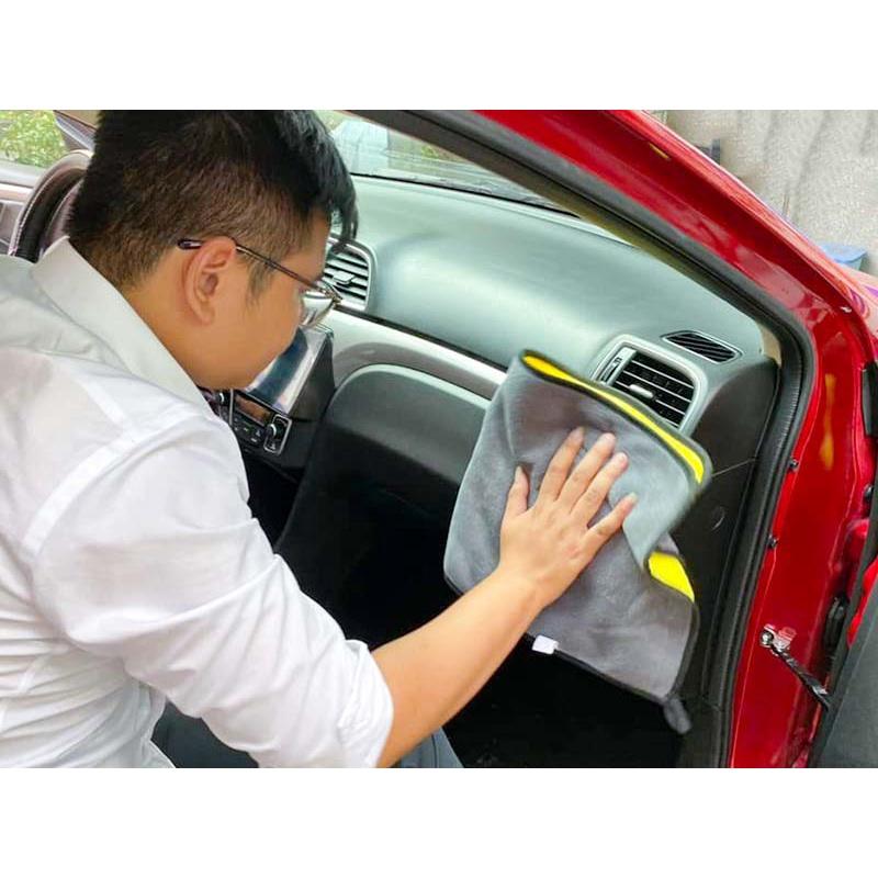 KHĂN 2 MẶT VÀNG XÁM 30*60 CM
