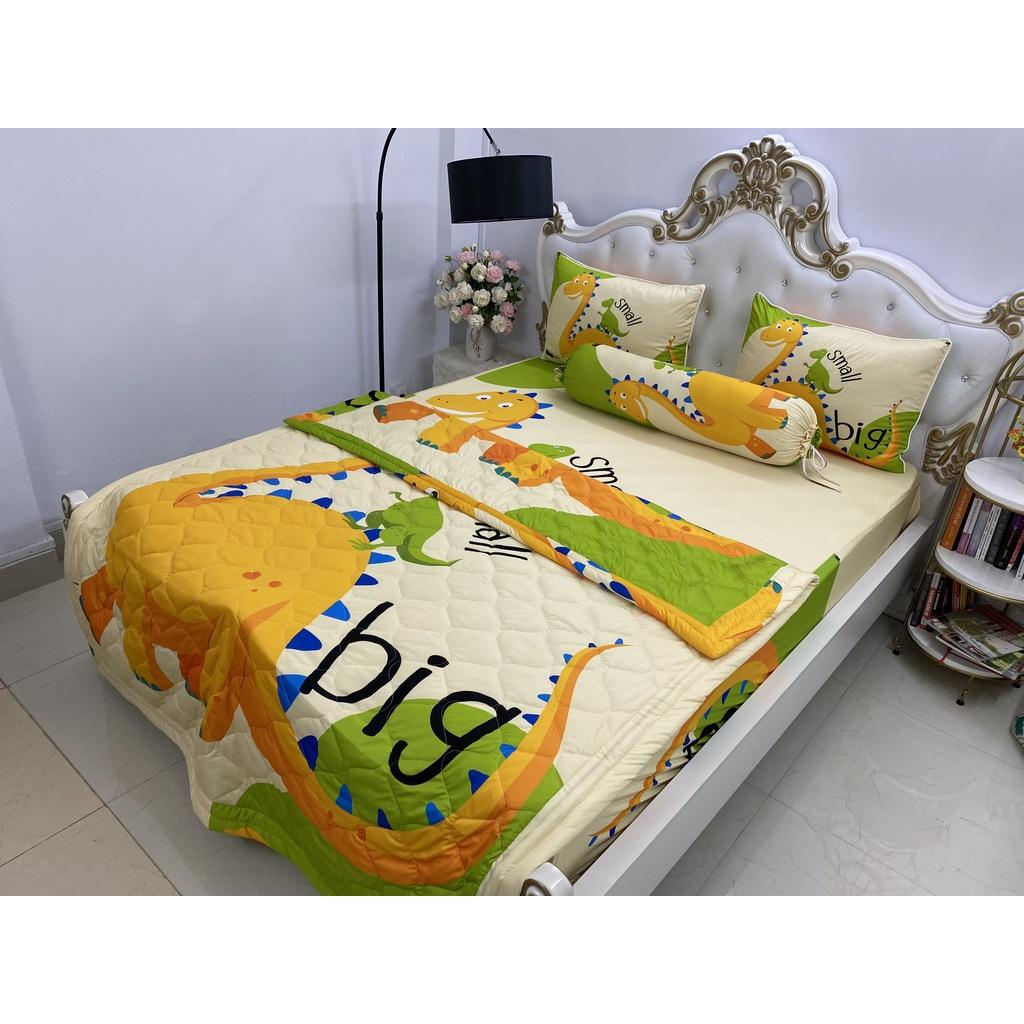 Bộ Drap mền gối thun Ý 5D Cao Cấp , mát lạnh, thấm hút tốt.
