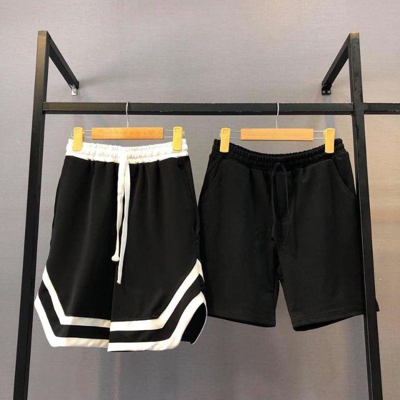 Quần SHORT thun Nam Nữ Unisex Double V - quần đùi lửng 2V vải thun mịn không nhăn, thoáng mát