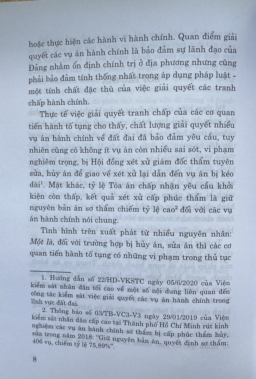 Giải quyết tranh chấp hành chính trong lĩnh vực quản lý đất đai - Phát hiện vi phạm và xử lý vướng mắc (Sách chuyên khảo)