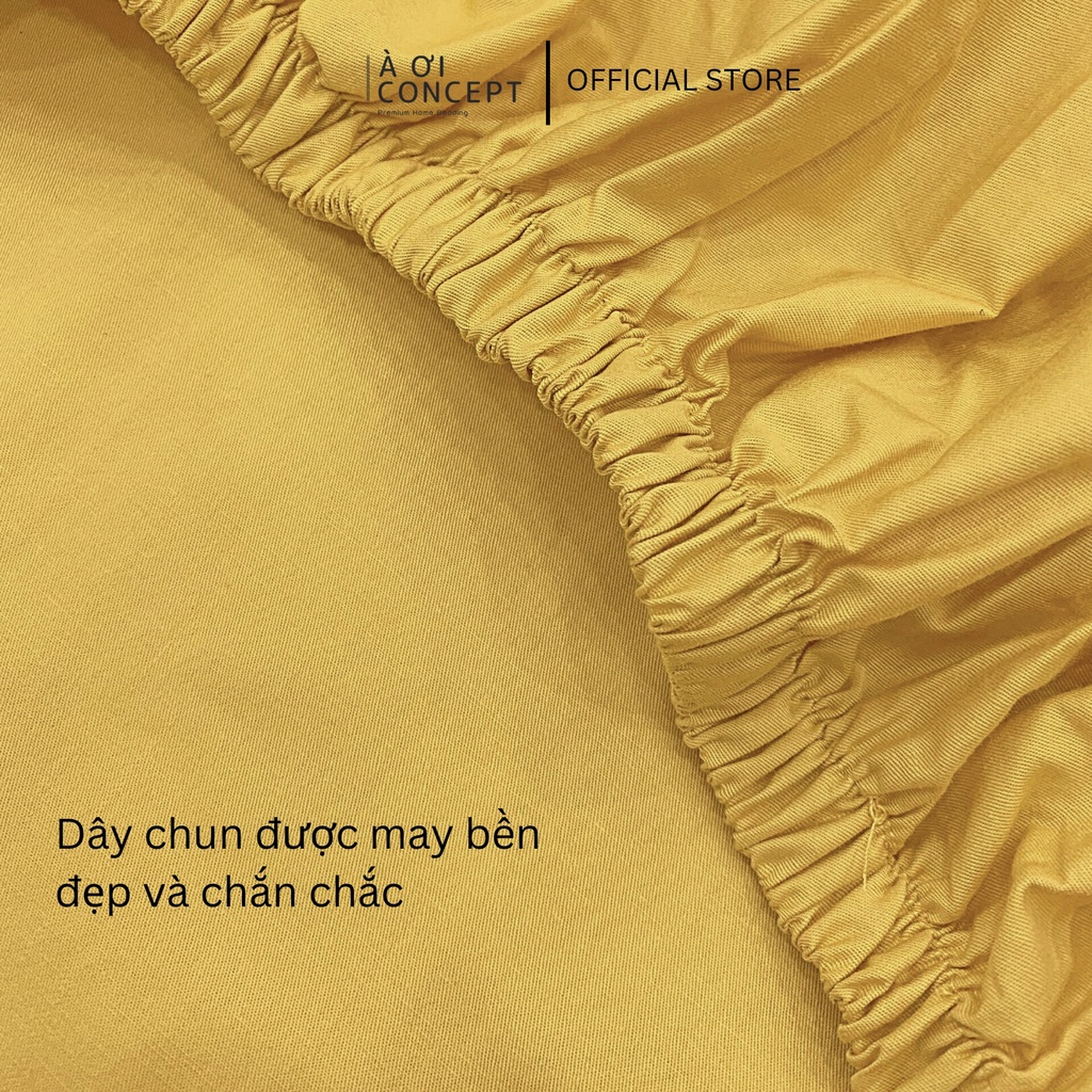 Ga Giường Cotton Satin 1m2 x 2m Nhiều Màu bo chun Cao Cấp À Ơi Concept không xù lông trơn mượt thoáng mát Home Bedding