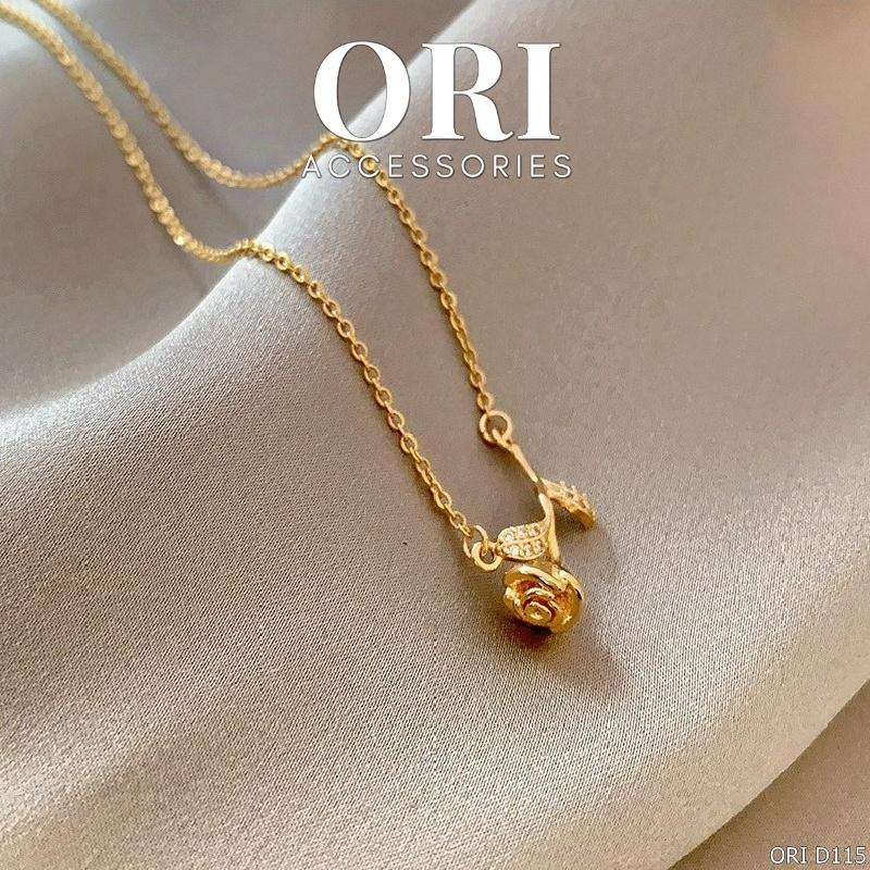 Dây chuyền nữ họa tiết hoa hồng Aliyah sang trọng ORI ACCESSORIES D115