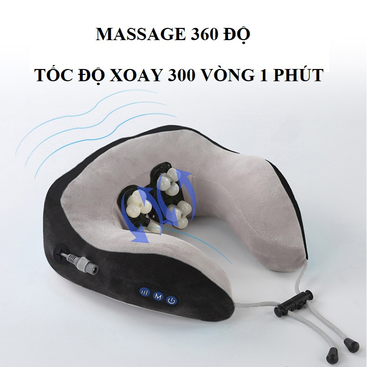 Gối Massage Cổ Hồng Ngoại Tích Điện, Máy Massage Cổ Hồng Ngoại Tích Điện Cao Cấp J97