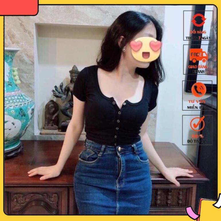 Áo Croptop Tay Dài MADELA phong cách Ulzzang có Tay Ngắn dáng ôm body, Croptop Nữ Tay D