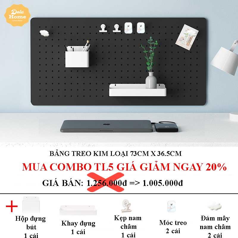 Bảng lỗ Pegboard Dola Home kim loại cao cấp tiện dụng trang trí phòng khách phòng ngủ phòng làm việc bảo hành 12 tháng