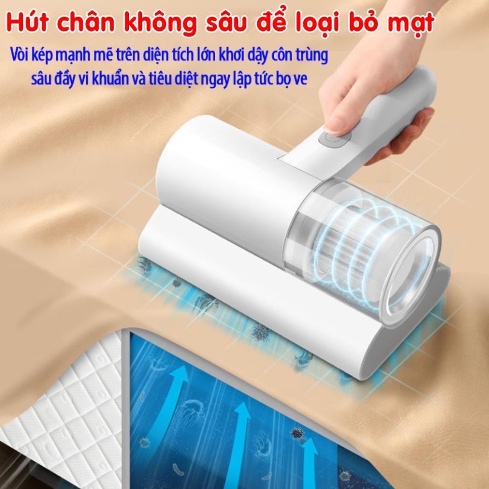 Máy hút bụi giường nệm, máy hút bụi mịn không dây sạc pin, có tia UV khử khuẩn, hút ẩm không khí, bảo hành 12 tháng