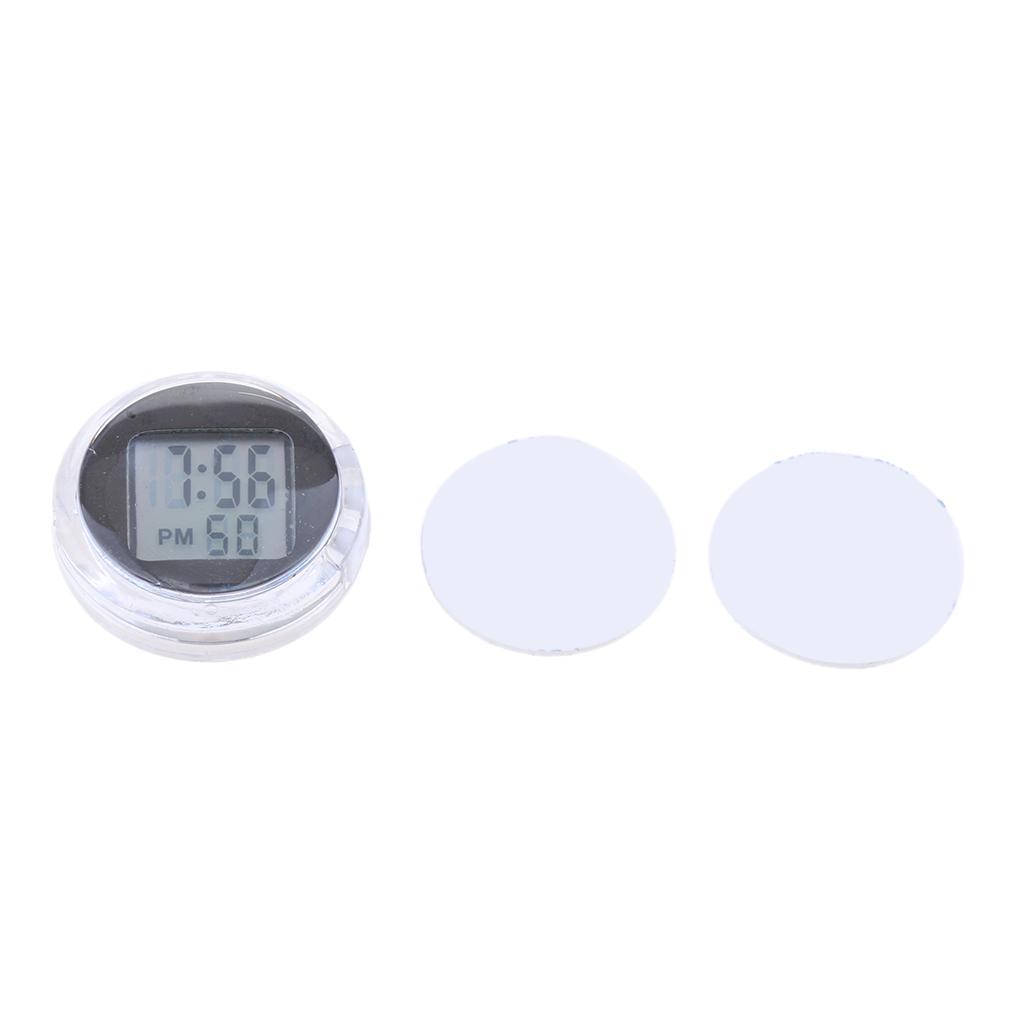 Waterproof Motorcycle Digital Clock Hour Minutes Seconds LED Display Black
