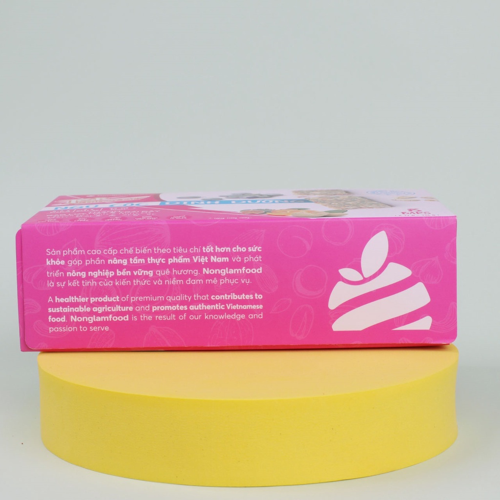 [THUẦN CHAY] Thanh năng lượng gạo lứt ngũ cốc Hạt và Trái Cây Nonglamfood hộp 8 thanh 136g