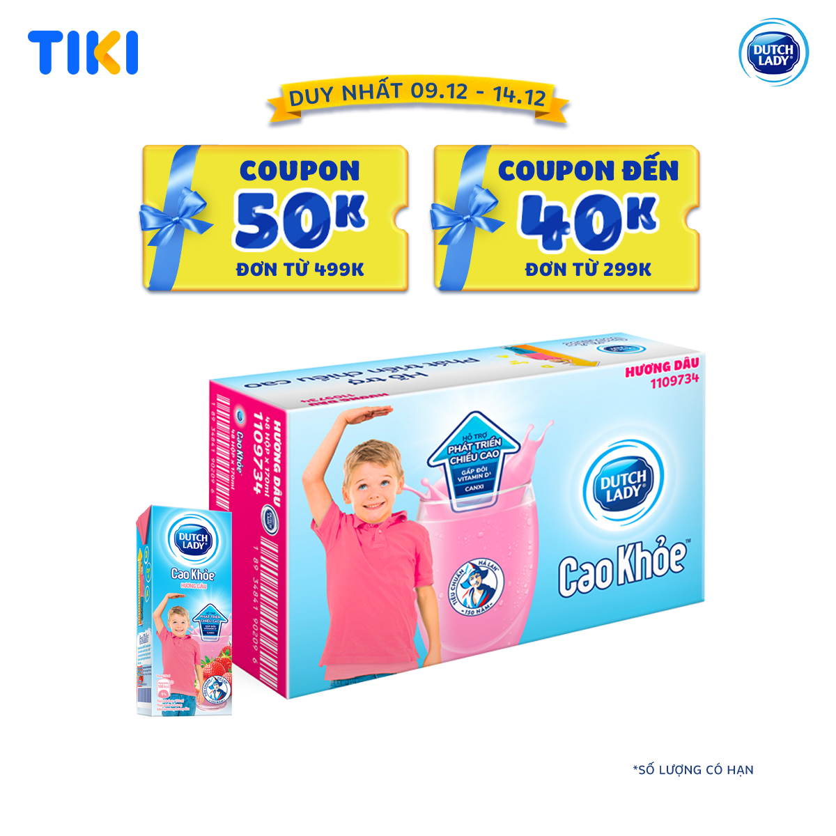 Thùng 48 Hộp Sữa Uống Dutch Lady Cô Gái Hà Lan Vị Dâu Cao Khỏe