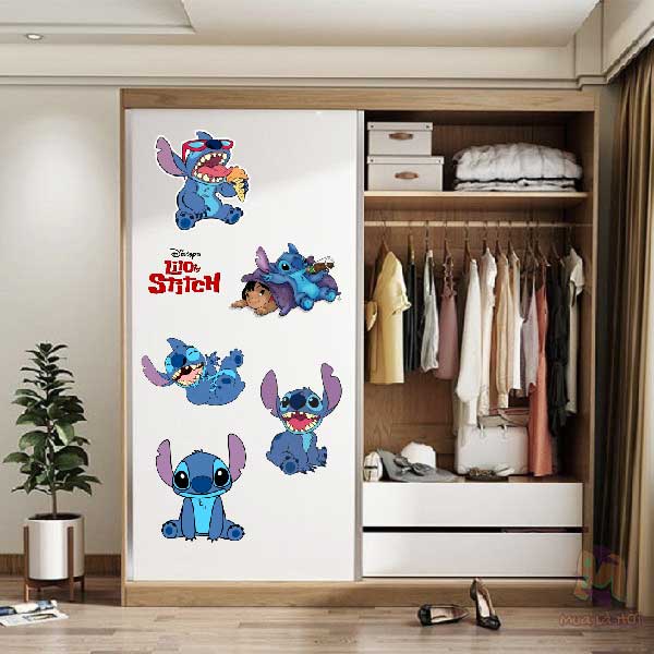 Miếng dán Stickers chủ đề Lilo and Stitch
