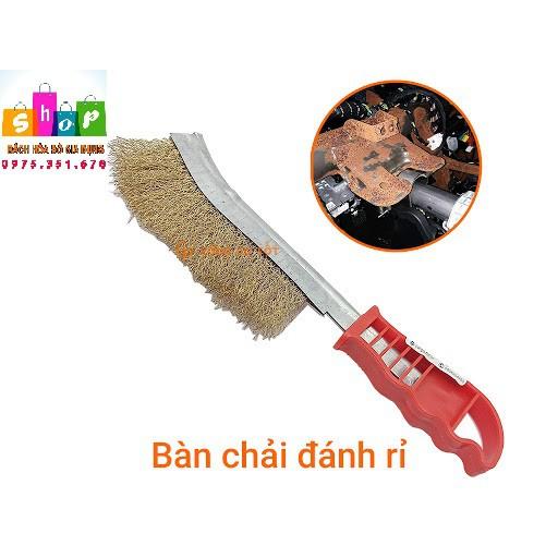 CHỔI ĐÁNH RỈ CẦM TAY CÁN ĐỎ CƯỚC ĐỒNG VÀNG 22,5CM - HÀNG LOẠI 1