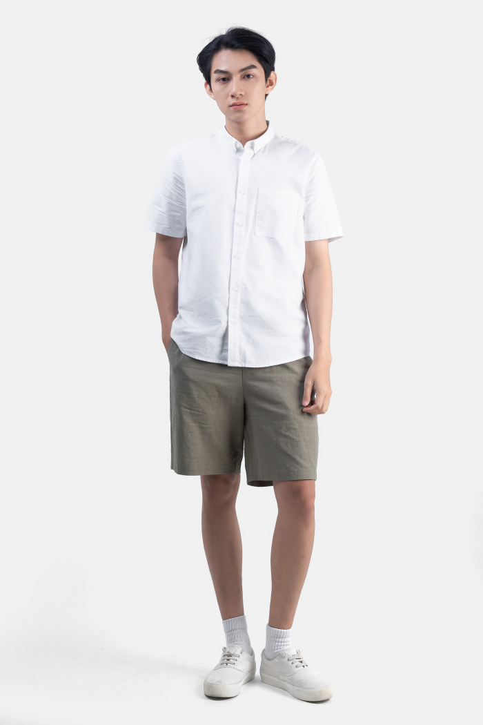 ÁO SƠ MI NAM TAY NGẮN OXFORD ROUTINE FORM FITTED - 10F22SHS002CR1 | LASTORE MENSWEAR