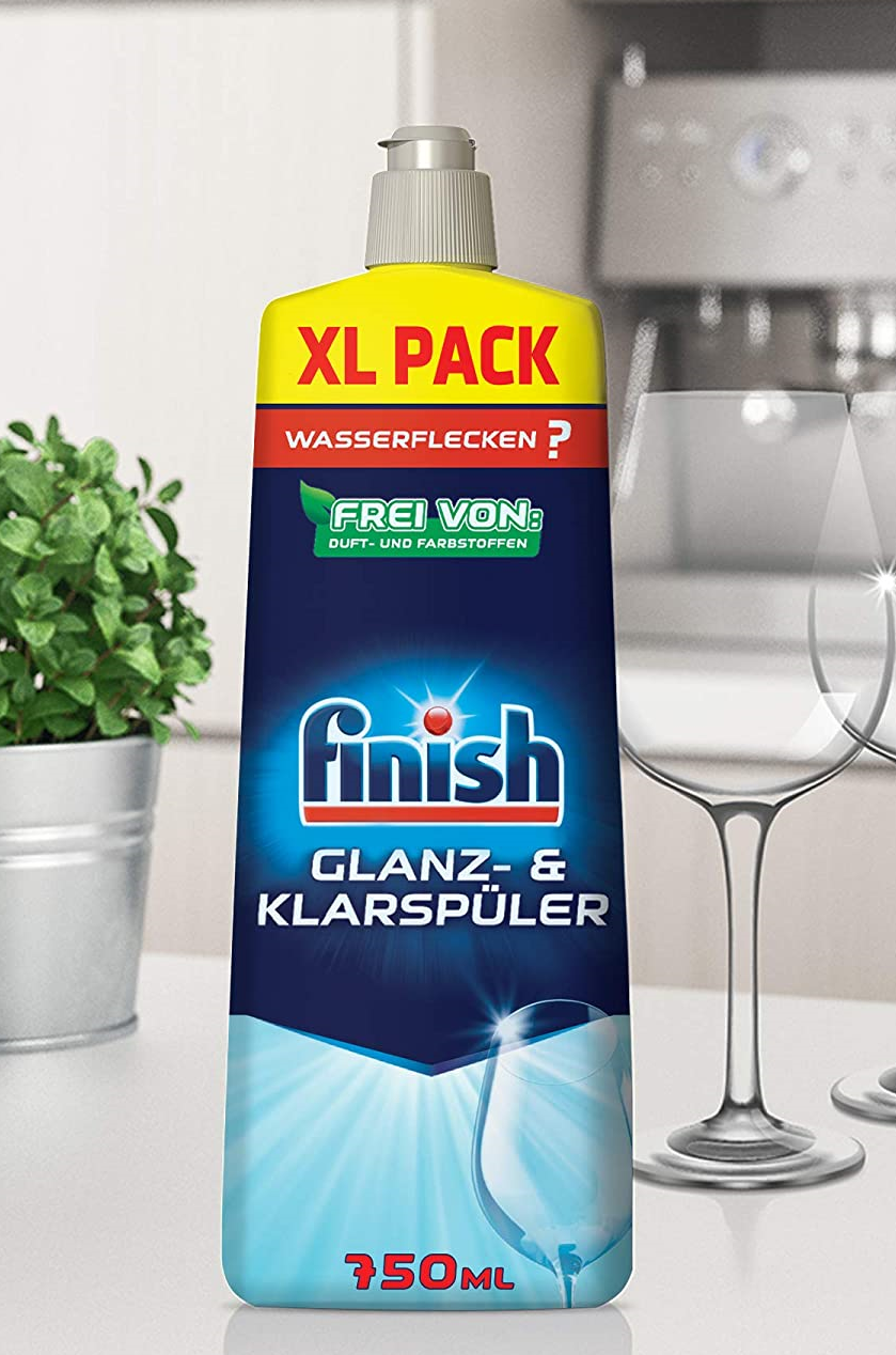 Nước trợ xả Finish chuyên dùng cho máy  dầu bóng dùng cho máy rửa chén bát  hàng Đức – Finish Chai 750ml