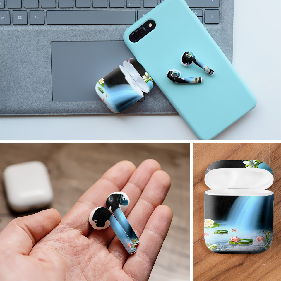 Miếng dán skin chống bẩn cho tai nghe AirPods in hình Họa tiết - HTx130 (bản không dây 1 và 2