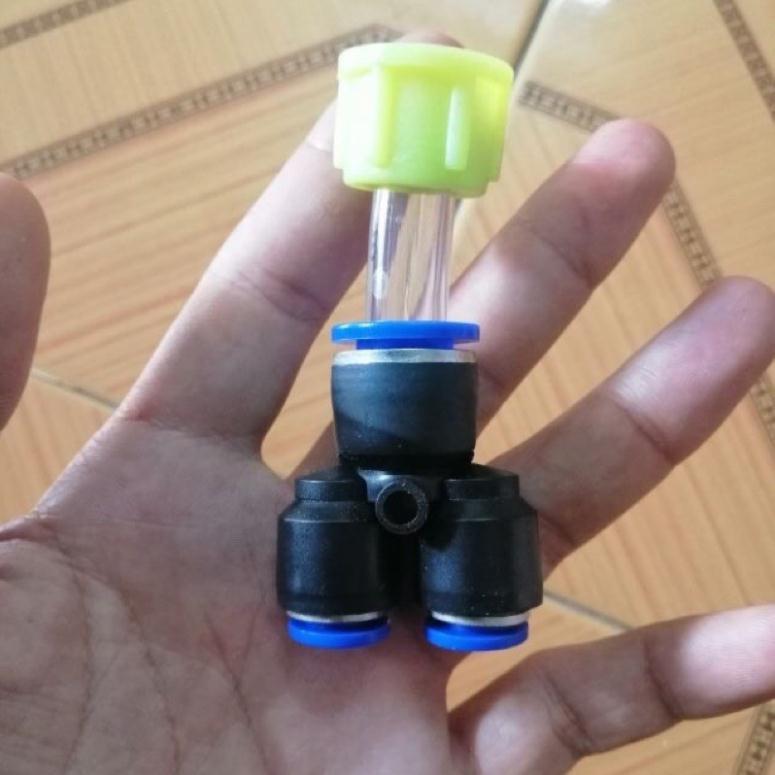 Đầu ra bơm đôi ra ống 8mm