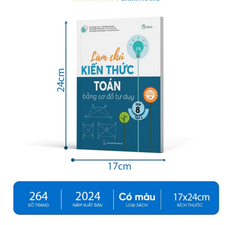 Sách - Combo Làm Chủ Kiến Thức Toán Bằng Sơ Đồ Tư Duy Lớp 8 – Tập 1 + tập 2