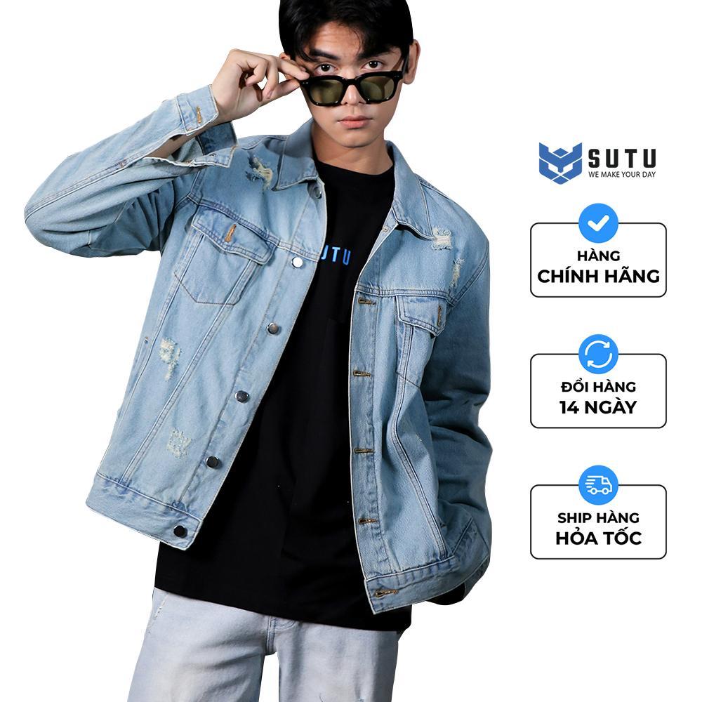 Áo Khoác Jean Nam Hàn Quốc Có Túi Trong Áo SUTU Dễ Phối Đồ Phong Cách Cá Tính Mạnh Mẽ Trẻ Trung Jean Mát | A3YEAS - ĐEN TRƠN A