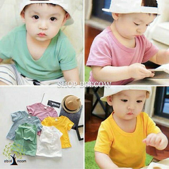 ÁO THUN TRƠN KIỂU DÁNG BASIC CHO BÉ 8-18KG