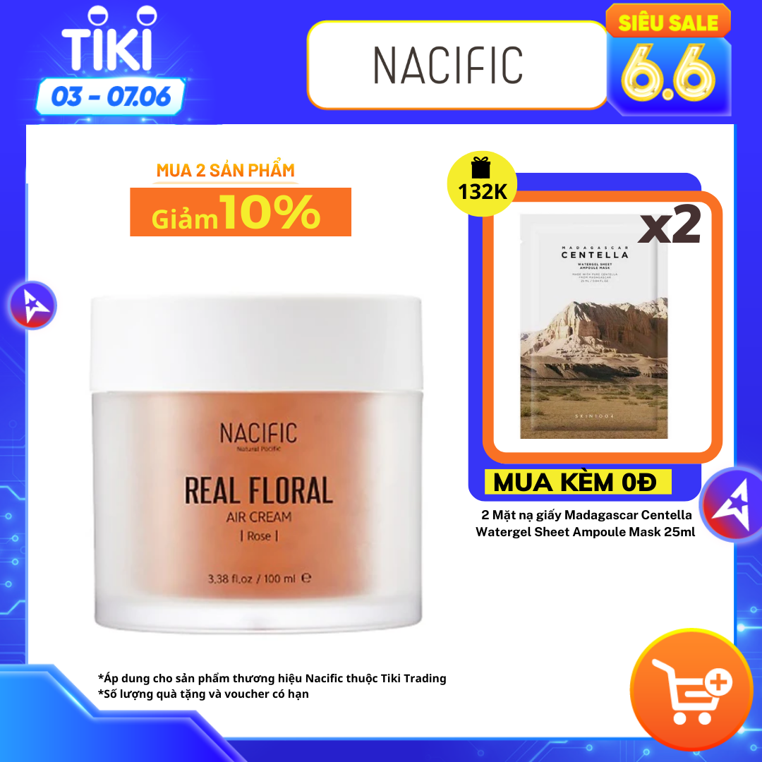 Kem Dưỡng Chống Lão Hóa NACIFIC Real Floral Air Cream Rose 100ml