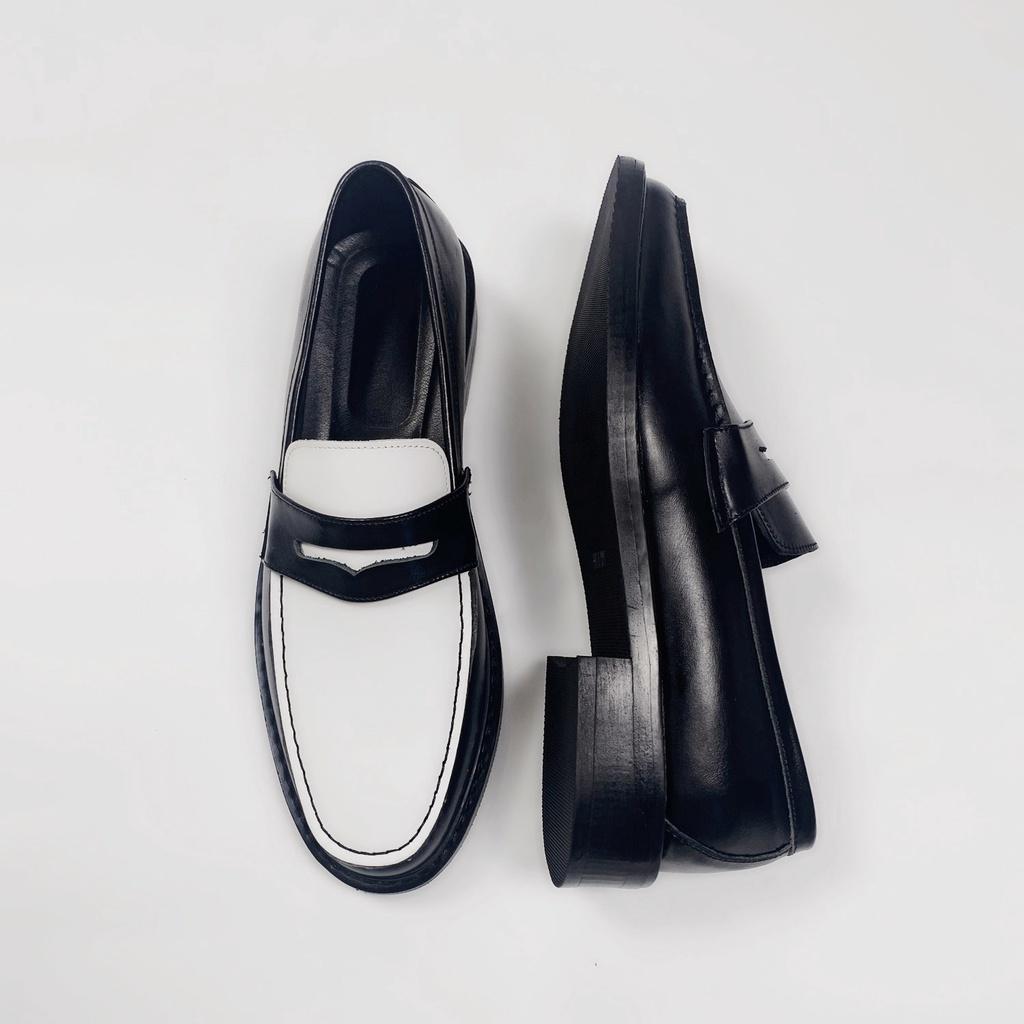 Giày Lười DECEMBER Penny Loafer Black White - LF03
