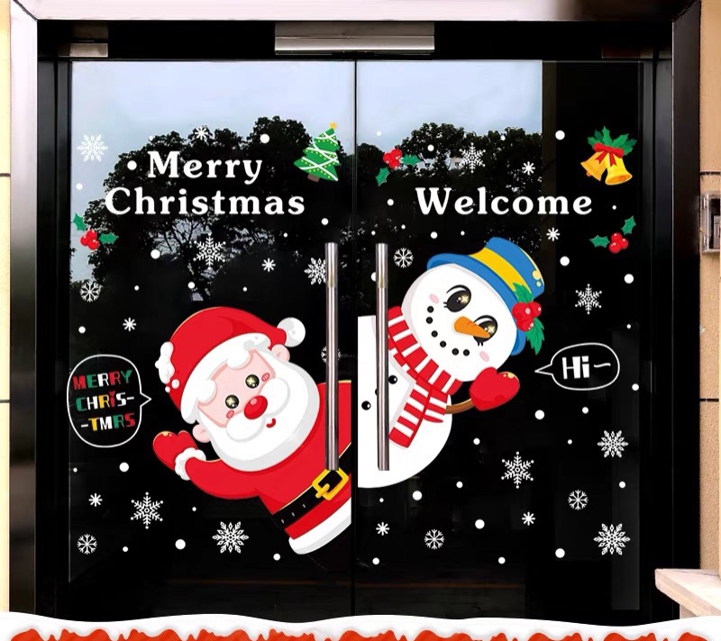 Decal Dán Kính Trang Trí Noel Hít Tĩnh Điện ( ko cần keo ) AMJ055AB