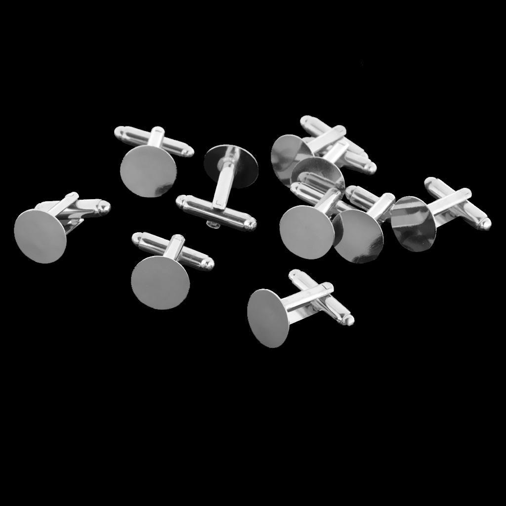 Men Brass Business Shirt Cufflink Flat Round Wedding Party Cuff Links