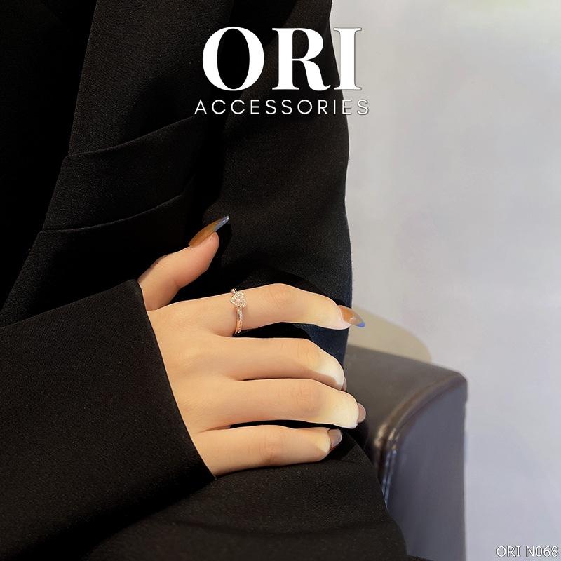 Nhẫn nữ Freesize họa tiết trái tim đính đá Darryl xinh xắn ORI ACCESSORIES N068