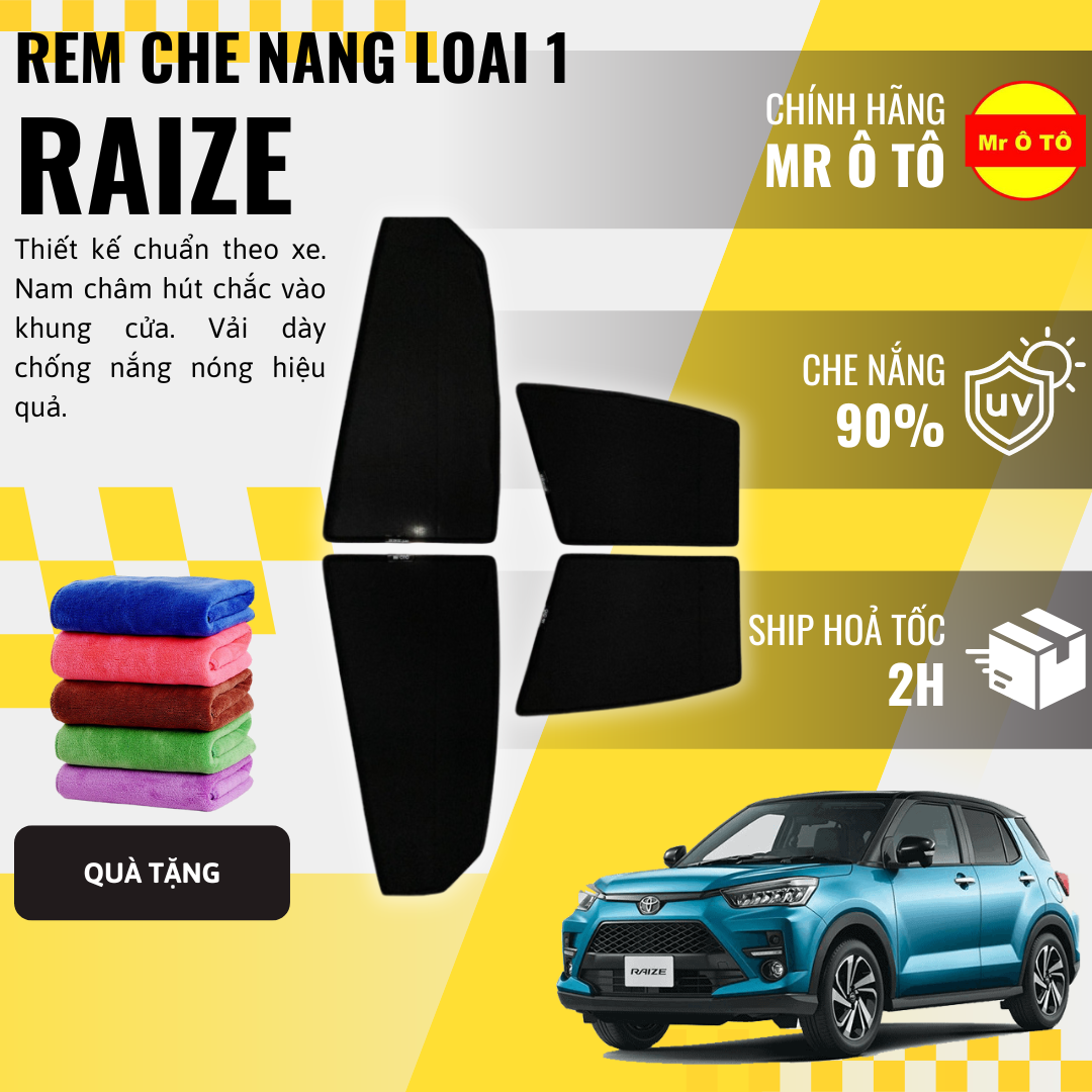 Rèm Che Nắng Xe Toyota Raize Loại 1 Mr Ô TÔ Bảo Hành 24 tháng Cam Kết Chuẩn Khít Theo Xe