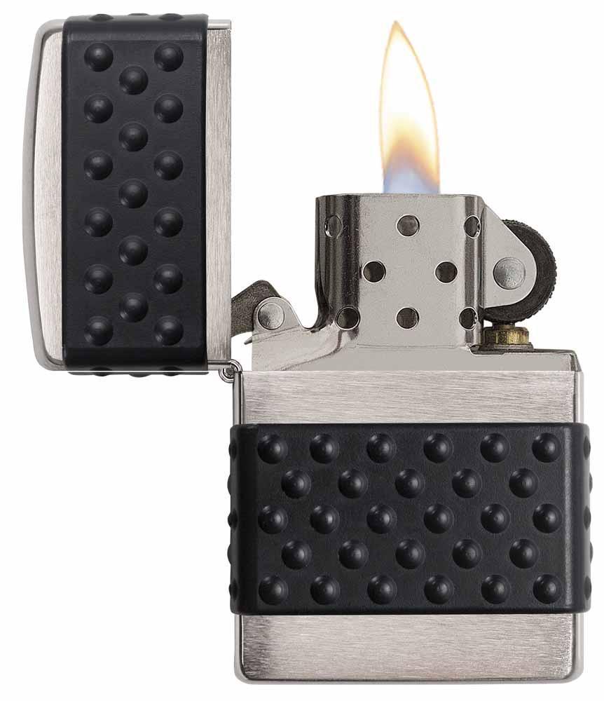 Bật Lửa Zippo Black Zip Guard Brushed Chrome 200ZP