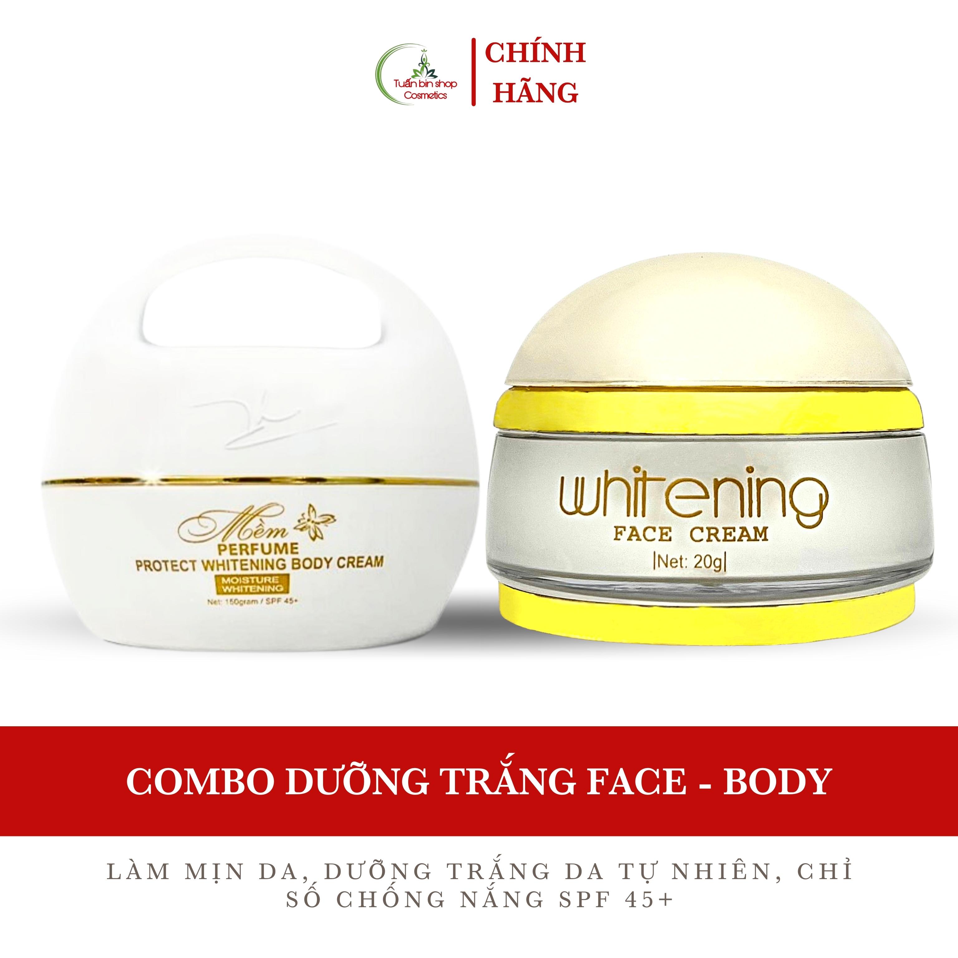 Bộ kem dưỡng trắng da mặt và da body Acosmetics, kem face pháp, kem body mềm 170g