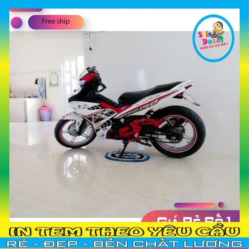 Tem rời Exciter 150 Mxking trắng đỏ Crom