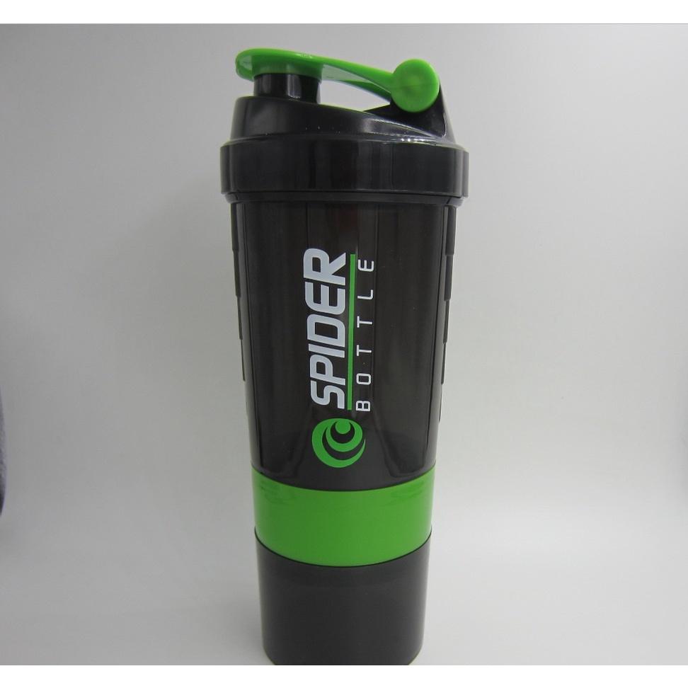 Bình lắc Spider tập gym 3 ngăn tiện dụng 600ml