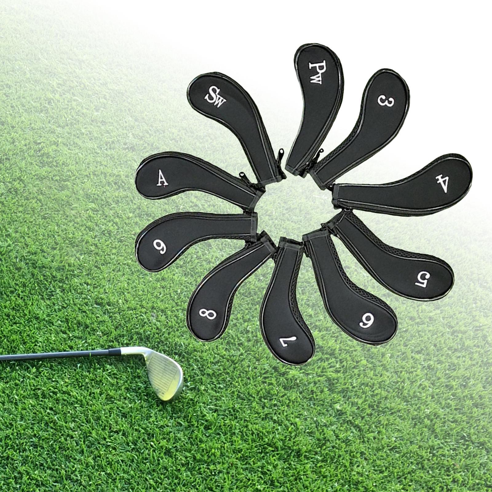 10Pcs Golf Iron Covers Set Golf Club Headcover Sleeve Training Equipment