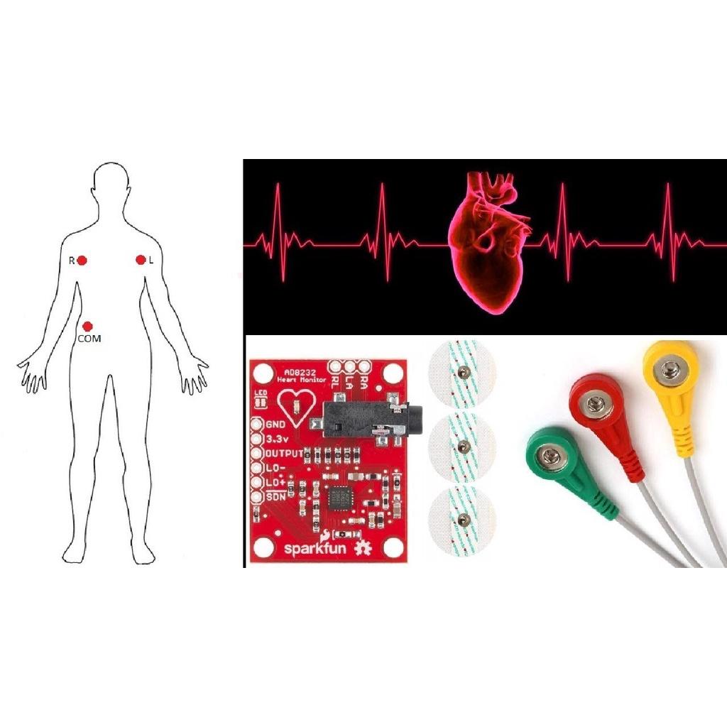 Cảm biến điện nhịp tim ECG AD8232 heart rate monitor