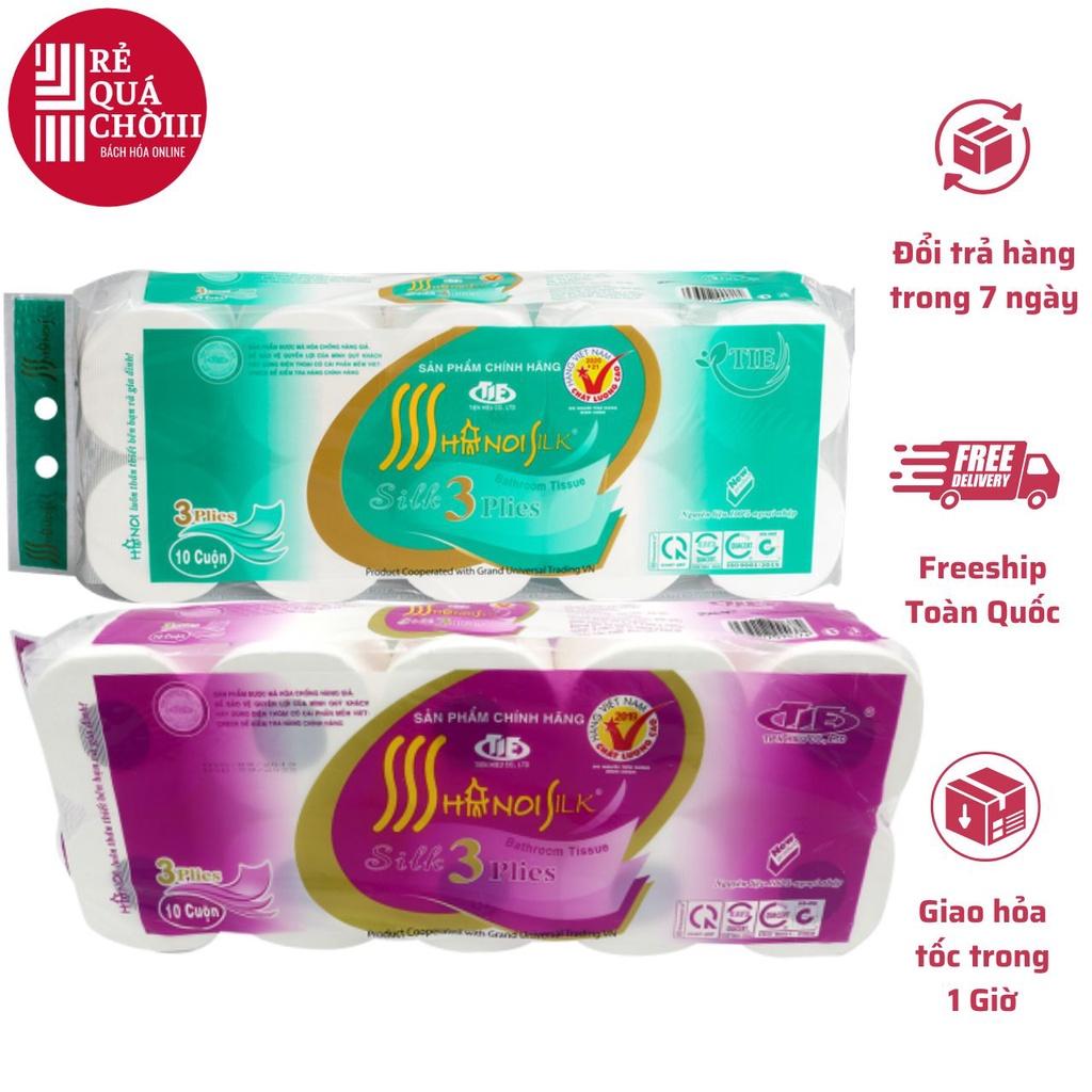 Giấy Vệ Sinh Hà Nội Silk 3 Lớp 10 Cuộn 1,5Kg ~ Mã : 018