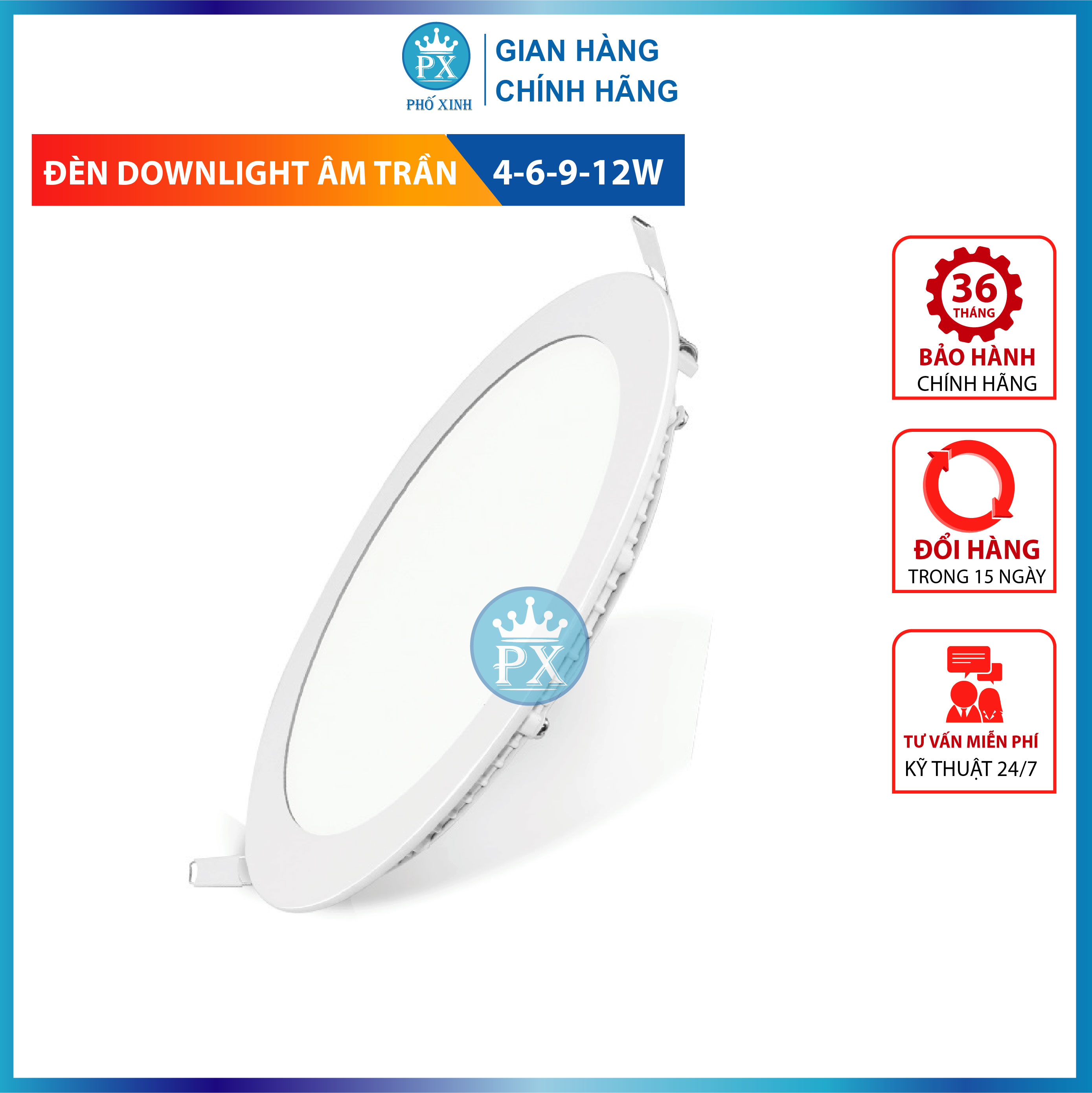 ĐÈN panel LED ÂM TRẦN ( 3 màu) MBD-219X CÔNG SUẤT 4W, 6W, 9W, 12W đèn dowlight