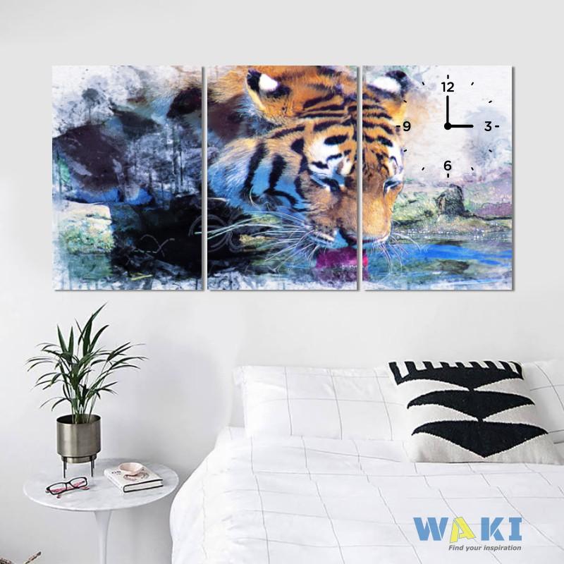Bộ 3 tranh treo tường về hổ – W344