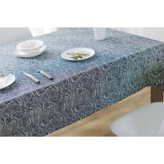 Khăn bàn canvas họa tiết sóng biển