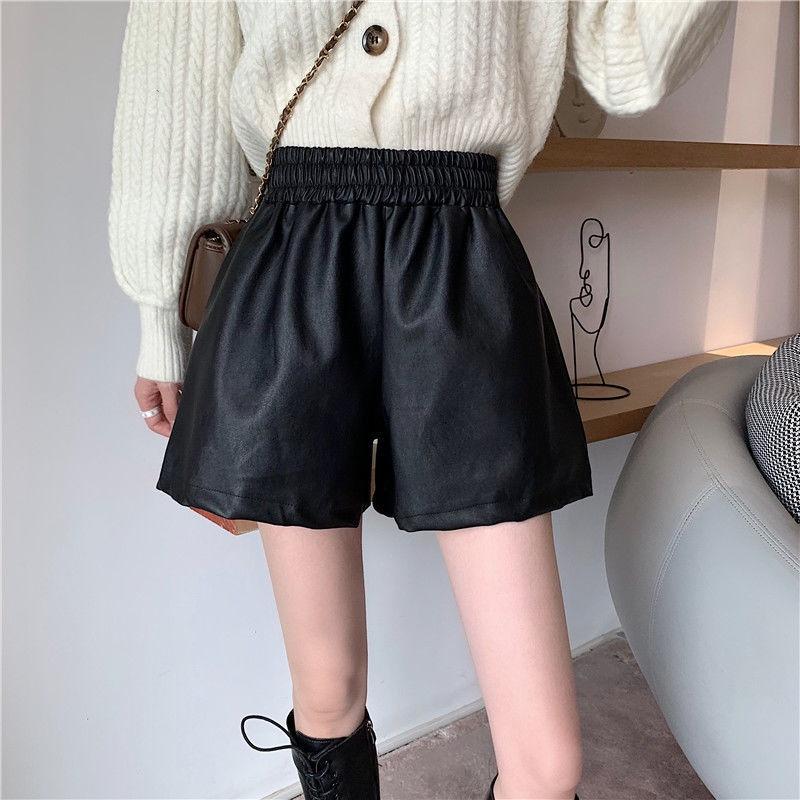 Quần Sort Đùi Da Cao Cấp Nữ CHIPY Short Ống Rộng Sọt Lưng Thun Cạp Cao Sooc Ngắn Unisex Đẹp Giả Váy Màu Nâu Đen Ulzzang