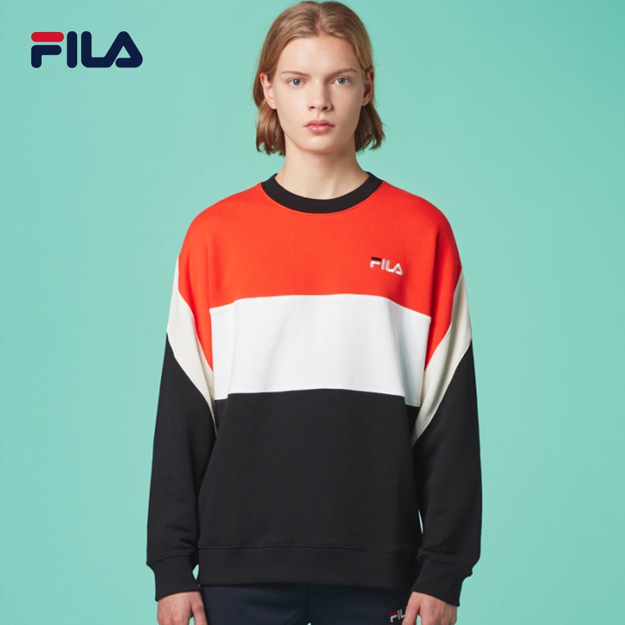 Áo hoodie tay dài không nón unisex Fila Color Block MTM 1 - BTS Global Inline - FS2POC1105X