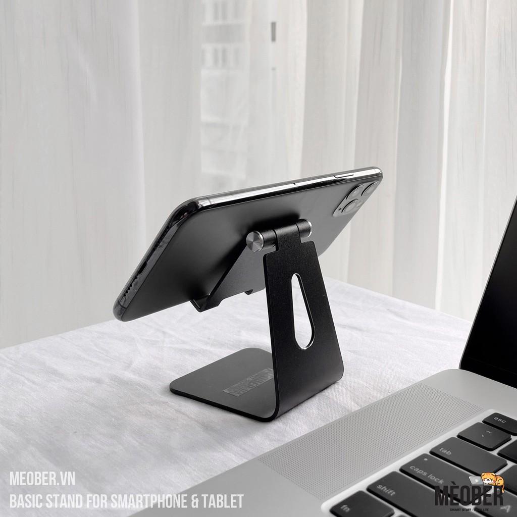 Basic Stand - Giá Đỡ Điện Thoại, Máy Tính Bảng Dành Cho iPhone, iPad Nhôm Nguyên Khối (Black/Silver)