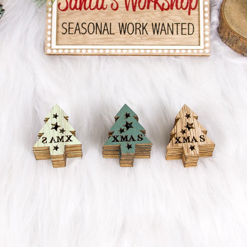 TRANG TRÍ NOEL-Móc gỗ nhỏ nhiều màu