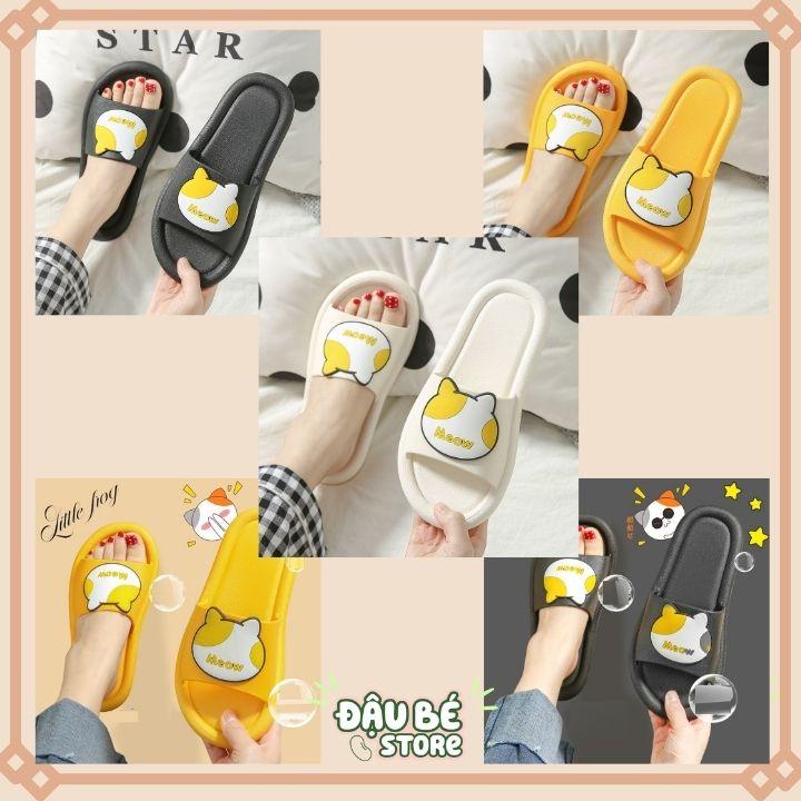 Dép Lê Nữ Quai Ngang Ulzzang Hình Mèo Xinh Xắn - Dép Đế Xuồng Đi Học Đi Chơi Chống Trơn Trượt Hot 2021 - DAUBE D040_2