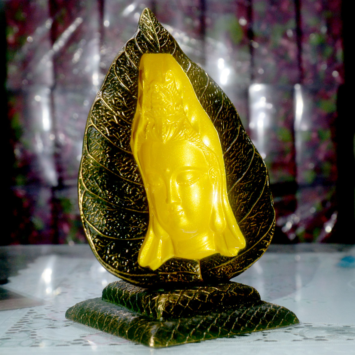 Tượng Ngài Quan Thế Âm Bồ Tát lá bồ đề 3D