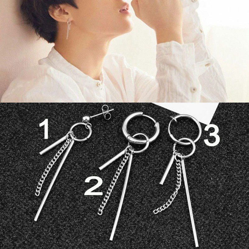 Khuyên tai thần tượng KPOP unisex kiểu dáng punk rock 1 CHIẾC