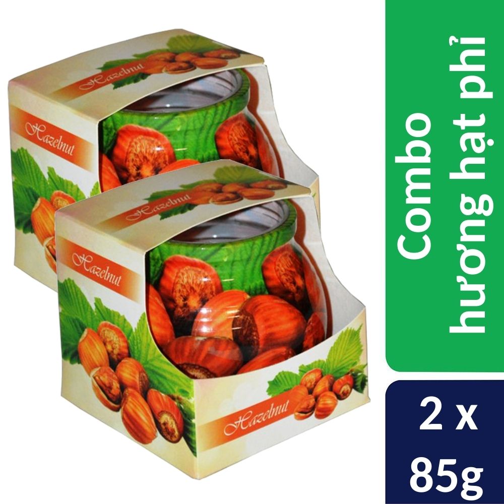 Combo 2 ly nến thơm tinh dầu Admit Hazelnut 85g - hương hạt phỉ, nến trang trí, thơm phòng, thư giãn, khử mùi