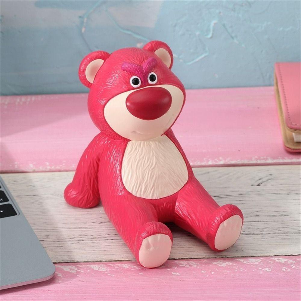 Giá đỡ kệ đỡ điện thoại, máy tính bảng gấu dâu Lotso cute đáng yêu trang trí bàn học, ô tô