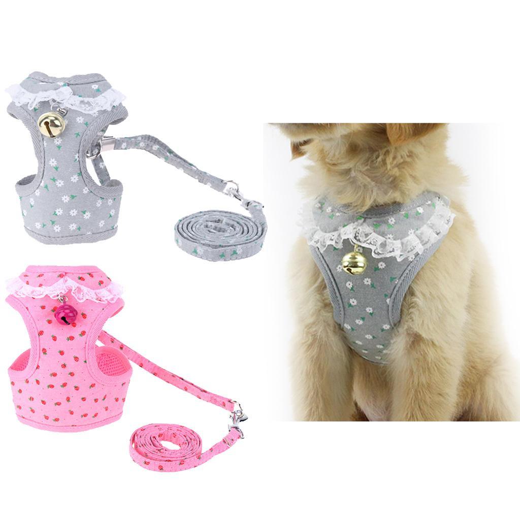 1 Pc Breathable Adjustable Pet Harness Leash Set No Pull Padded Vest
