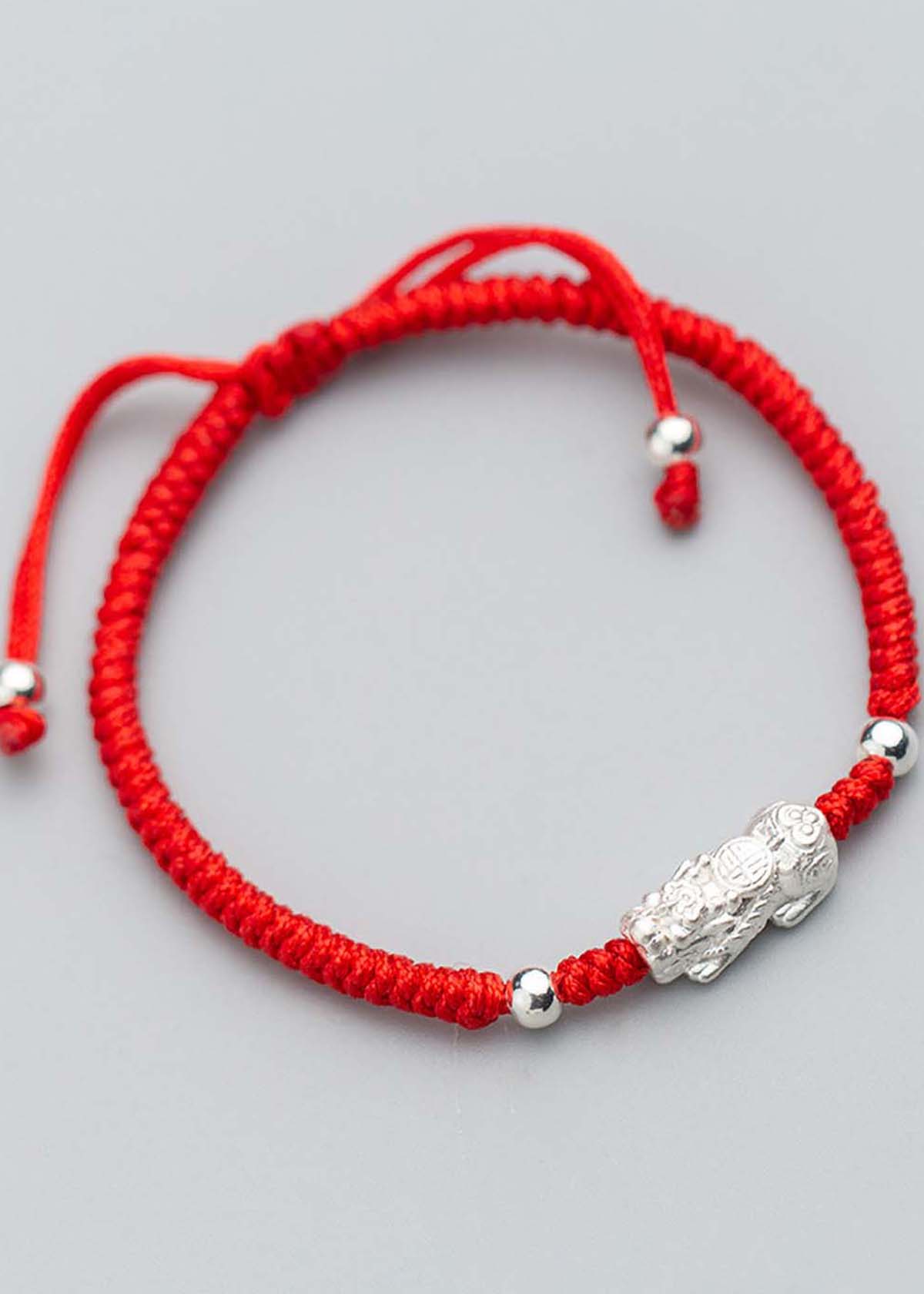 Combo 2 vòng thắt dây đỏ phối tỳ hưu bạc - Ngọc Quý Gemstones