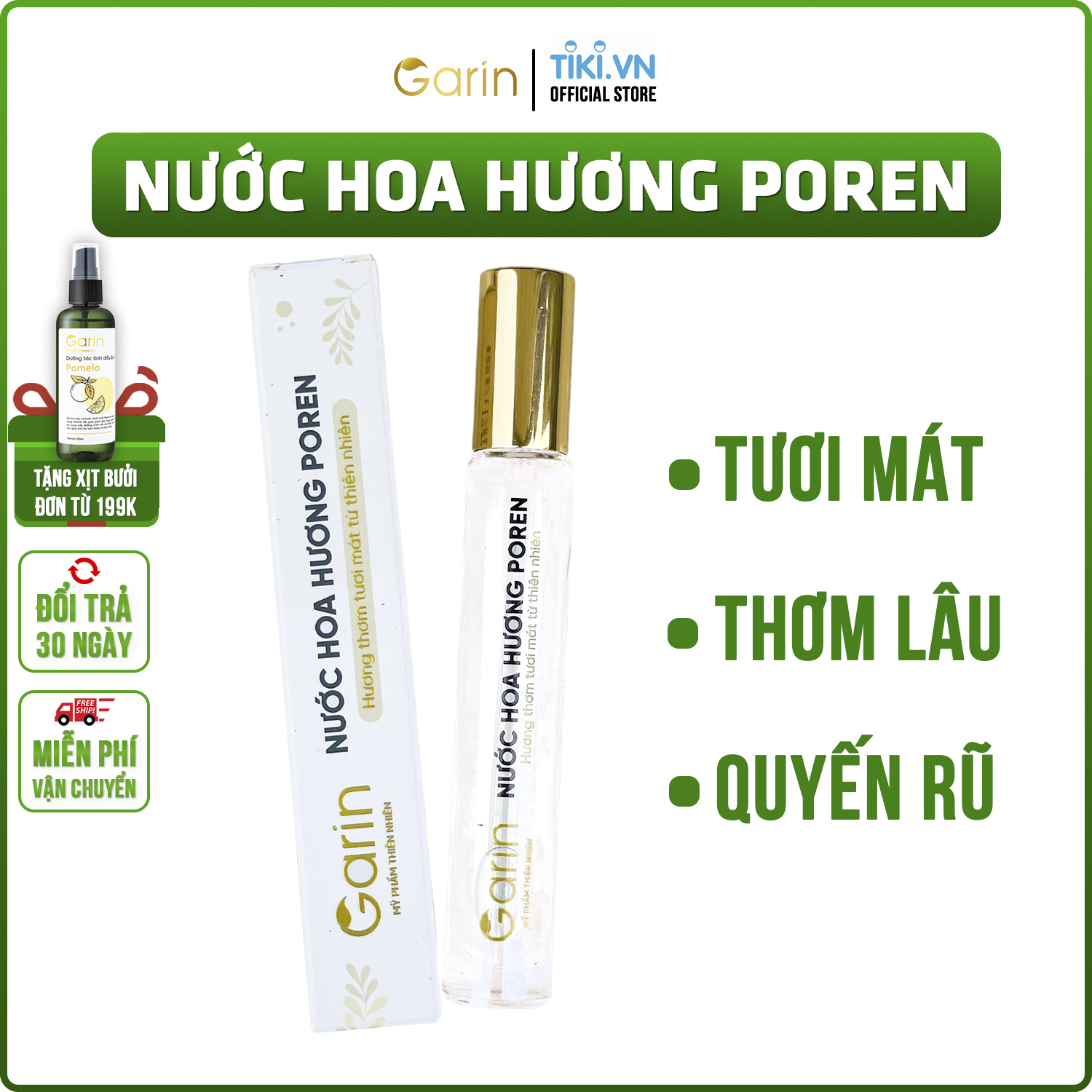 Nước hoa hương poren Garin cho nam nữ cao cấp thơm lâu quyến rũ hương thơm tươi mát từ thiên nhiên 10ml